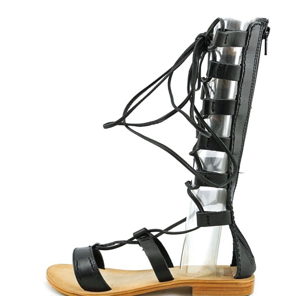 Original Black Leather MTNG Gladiator Shoes